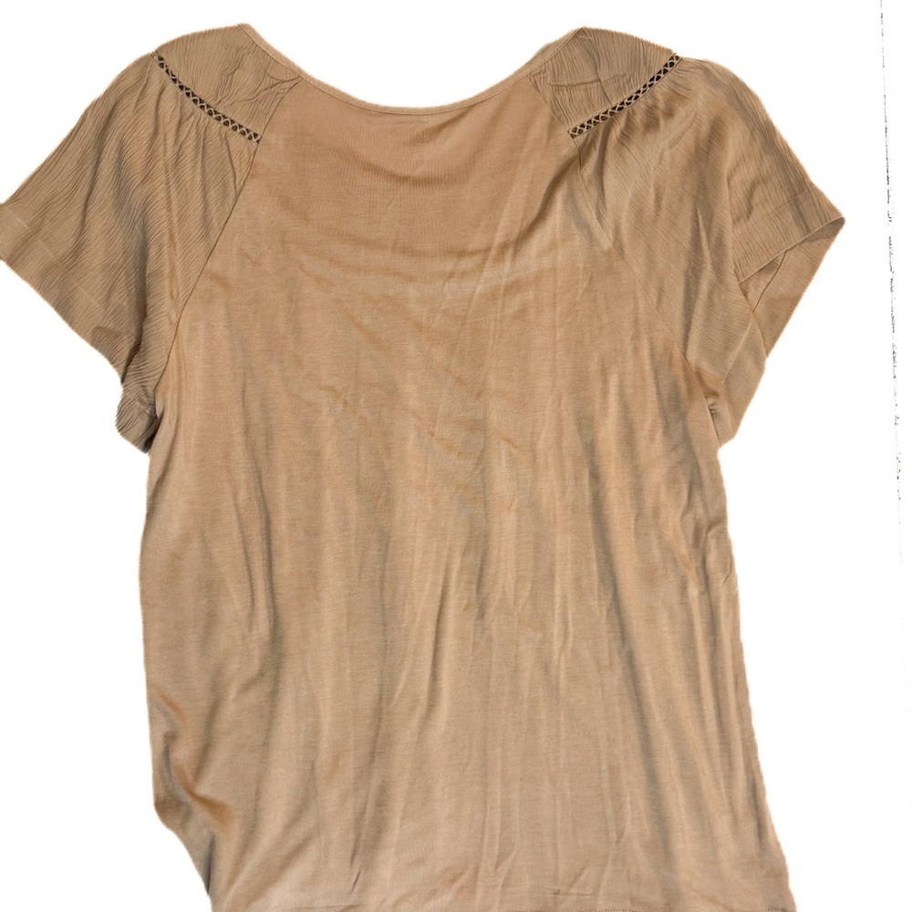 LOFT Women's Short Sleeve Tan Tee - Picture 6 of 7